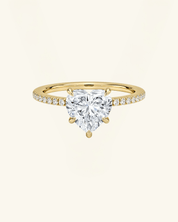 Heart Cut Pavé Hidden Halo Moissanite Ring