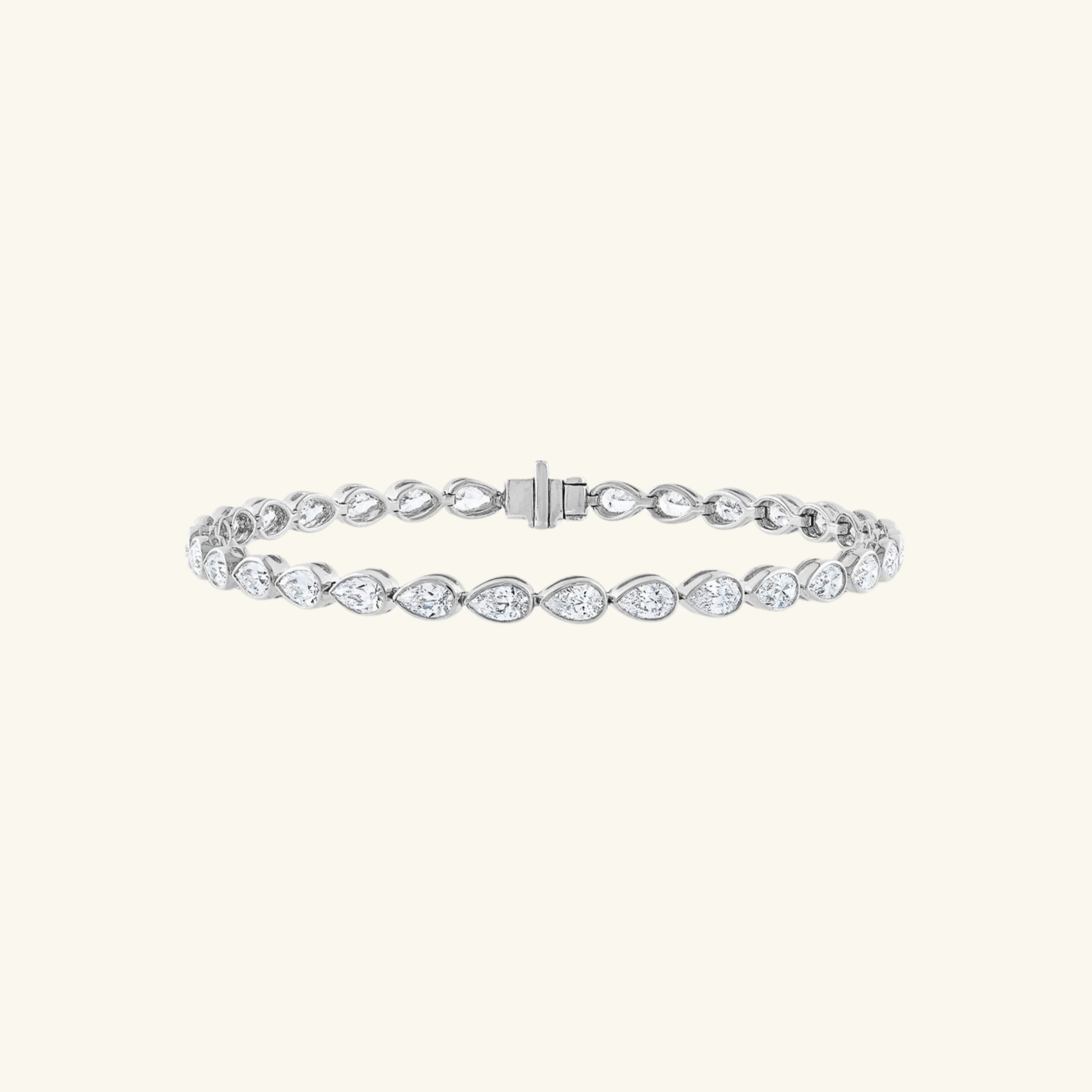 Bezel Pear Moissanite Tennis Bracelet