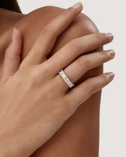 4mm Moissanite Princess Cut Half Eternity Ring