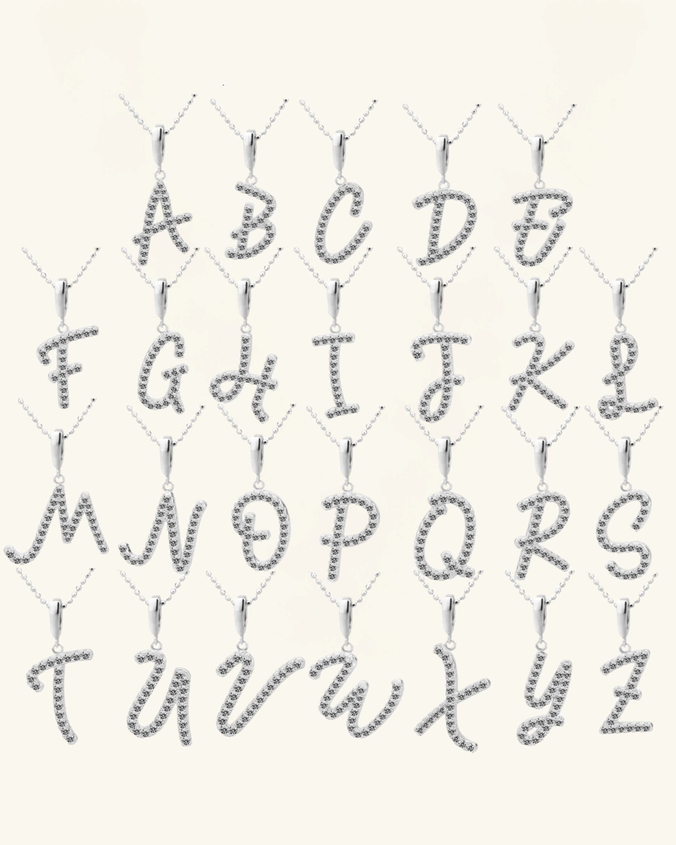 Abstract Letter Moissanite Necklace