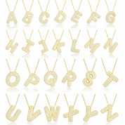 Moissanite Bubble Letter Necklace