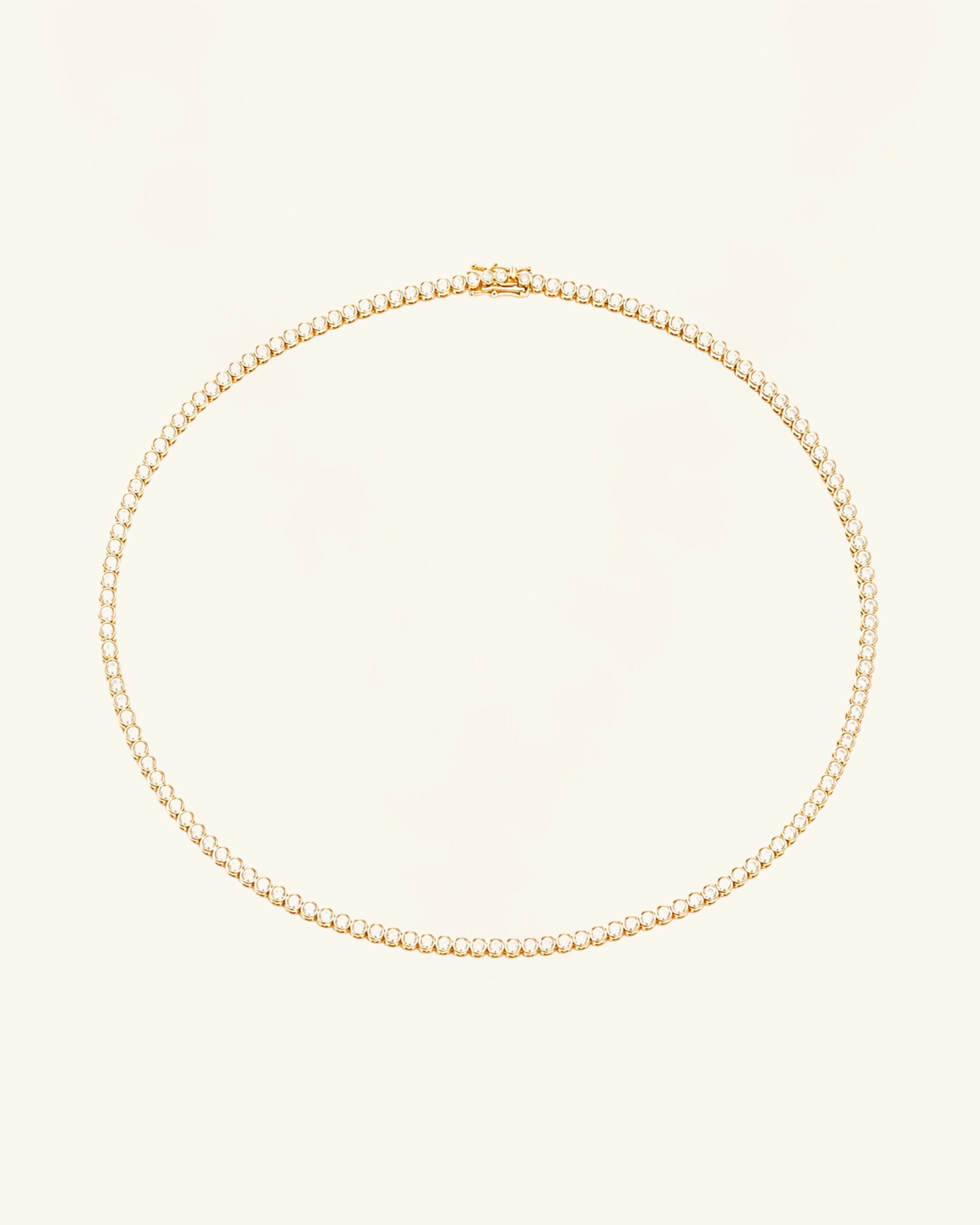 Bezel Moissanite Tennis Necklace 3mm