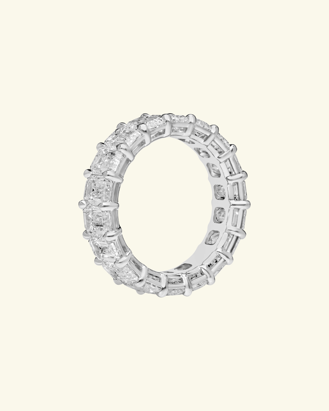 9ct Moissanite Emerald Cut Eternity Ring
