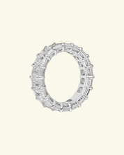 9ct Moissanite Emerald Cut Eternity Ring