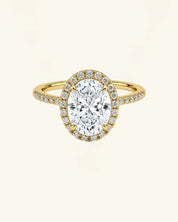 Oval Cut Moissanite Halo Pavé Ring
