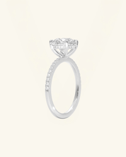 Round Cut Pavé Hidden Halo Moissanite Ring