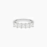 4 mm Princess-Cut Moissanite Half Eternity Ring