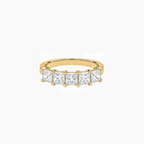 4 mm Princess-Cut Moissanite Half Eternity Ring