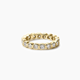 4 mm Wide Round-Cut Moissanite Bezel Eternity Ring
