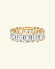9ct Moissanite Emerald Cut Eternity Ring