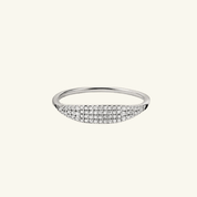 Pavé Moissanite Slim Signet Ring