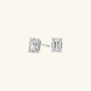Emerald Cut Moissanite Stud Earrings