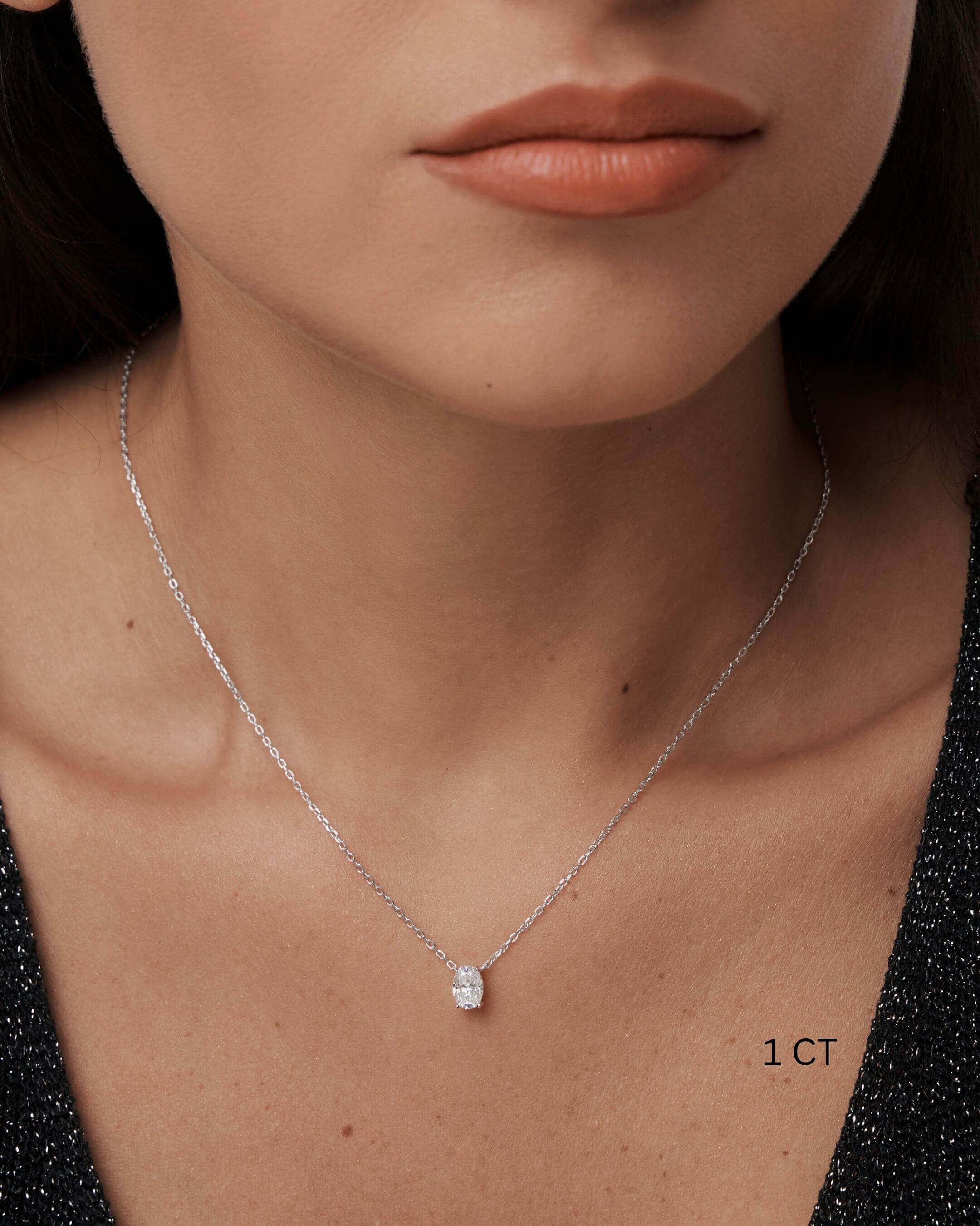 Oval Cut Moissanite Necklace