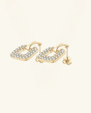 Pavé Square Drop Moissanite Earrings