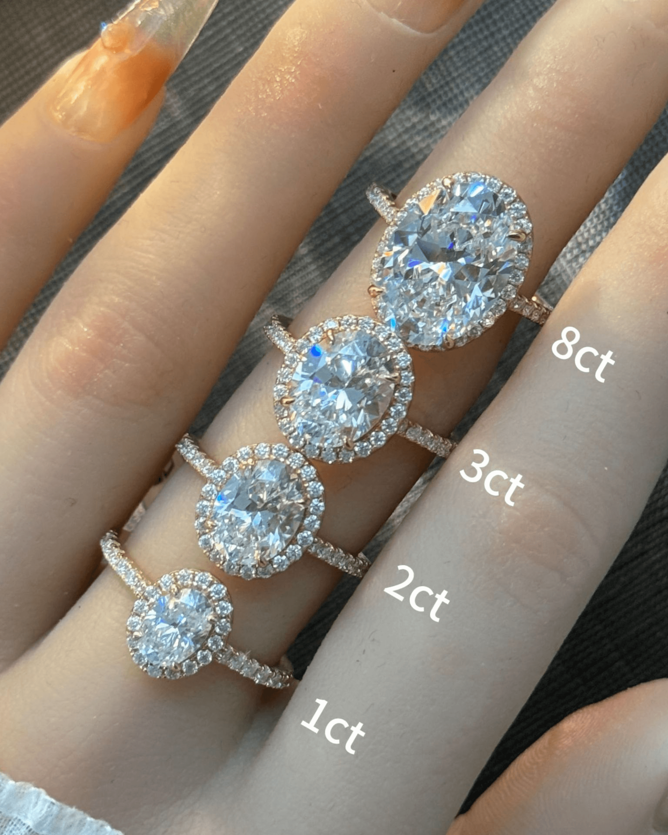 Oval Cut Moissanite Halo Pavé Ring