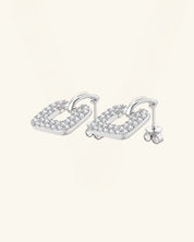 Pavé Square Drop Moissanite Earrings