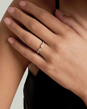 Pear Marquise Cluster Moissanite Ring