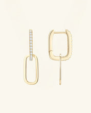 Multiway Pavé Link Moissanite Earrings