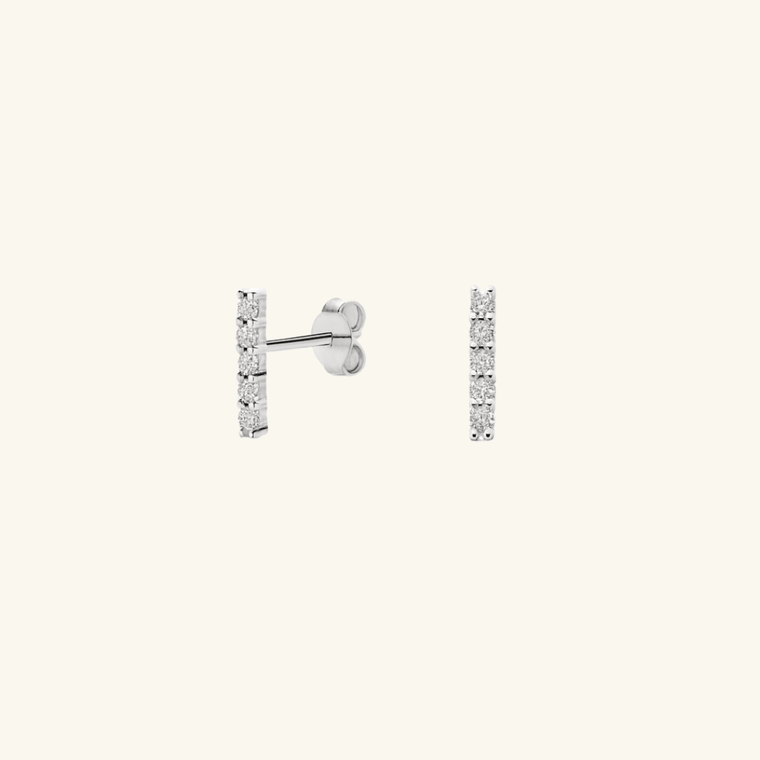 Moissanite Bar Stud Earrings