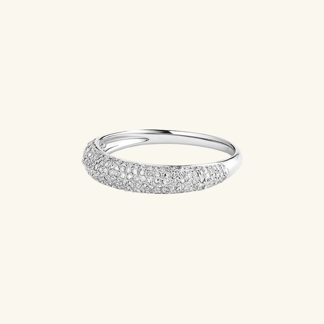 Pavé Moissanite Slim Dome Ring
