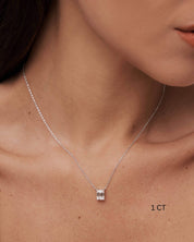 Emerald Cut Moissanite Necklace