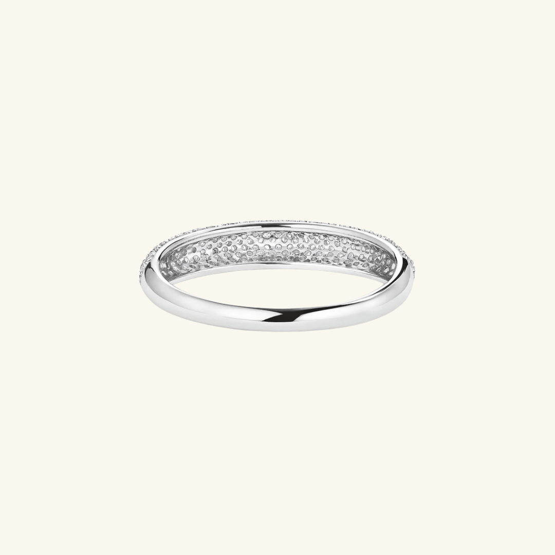 Pavé Moissanite Slim Dome Ring