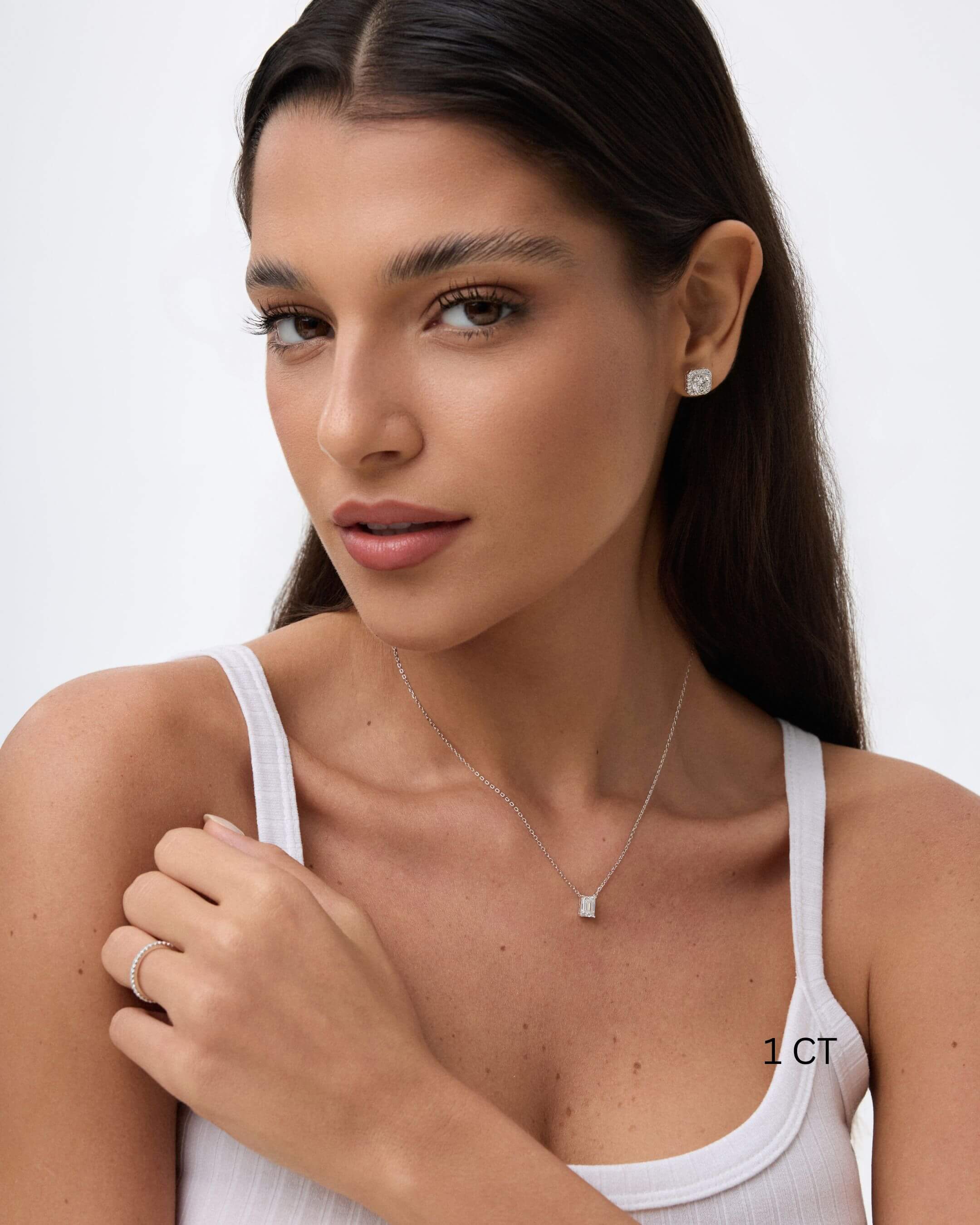Emerald Cut Moissanite Necklace