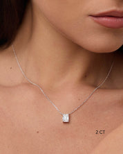 Emerald Cut Moissanite Necklace
