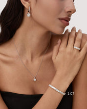 Cushion Cut Bezel Moissanite Necklace