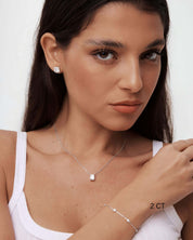 Emerald Cut Moissanite Necklace