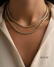 Bezel Moissanite Tennis Necklace 3mm