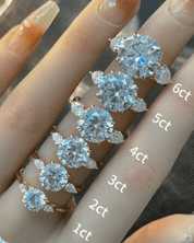 Three Stone Round Cut Moissanite Ring