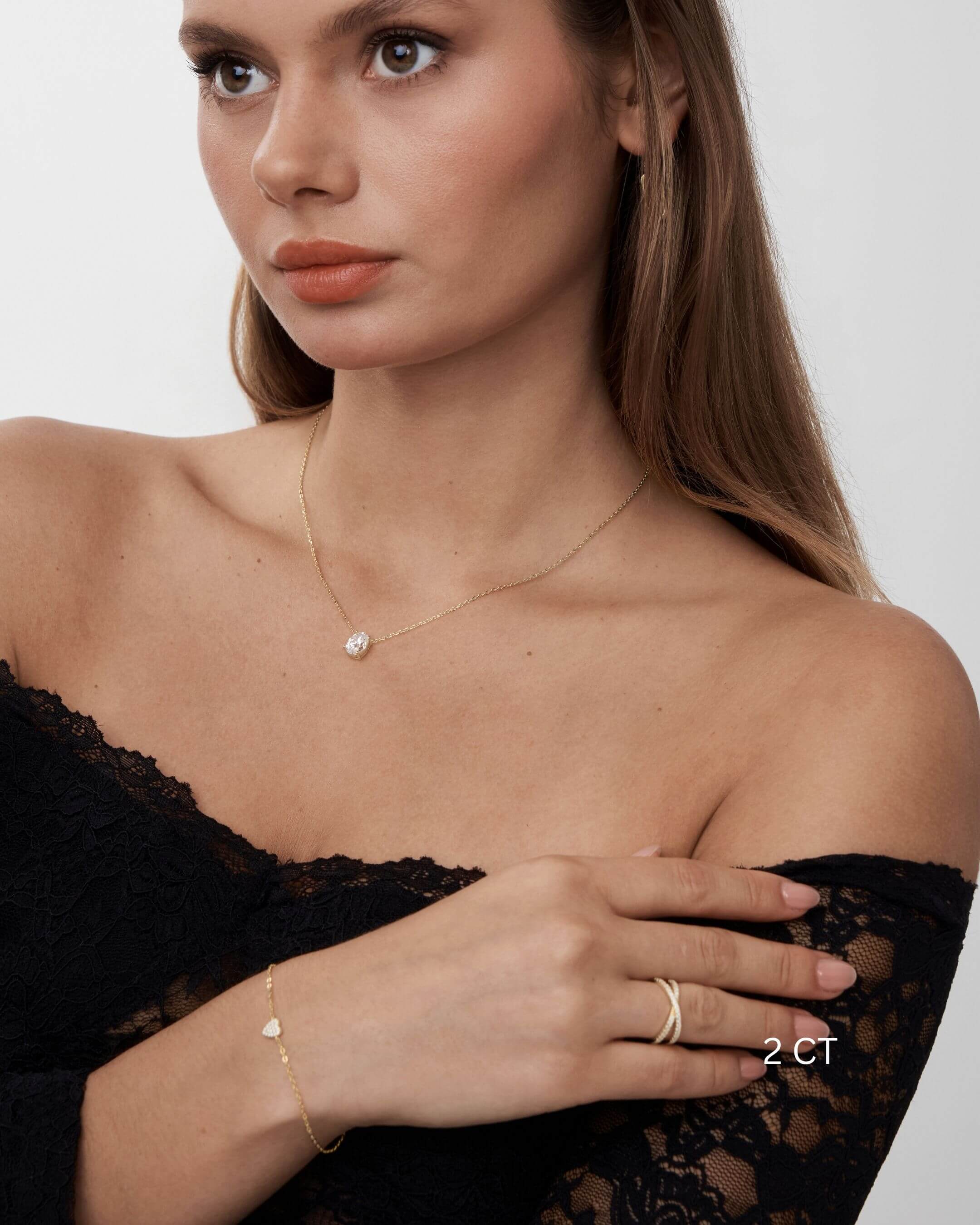 Oval Cut Moissanite Necklace