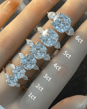 Three Stone Cushion Cut Moissanite Ring