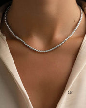 Bezel Moissanite Tennis Necklace 3mm