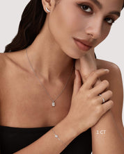 Emerald Cut Bezel Moissanite Necklace