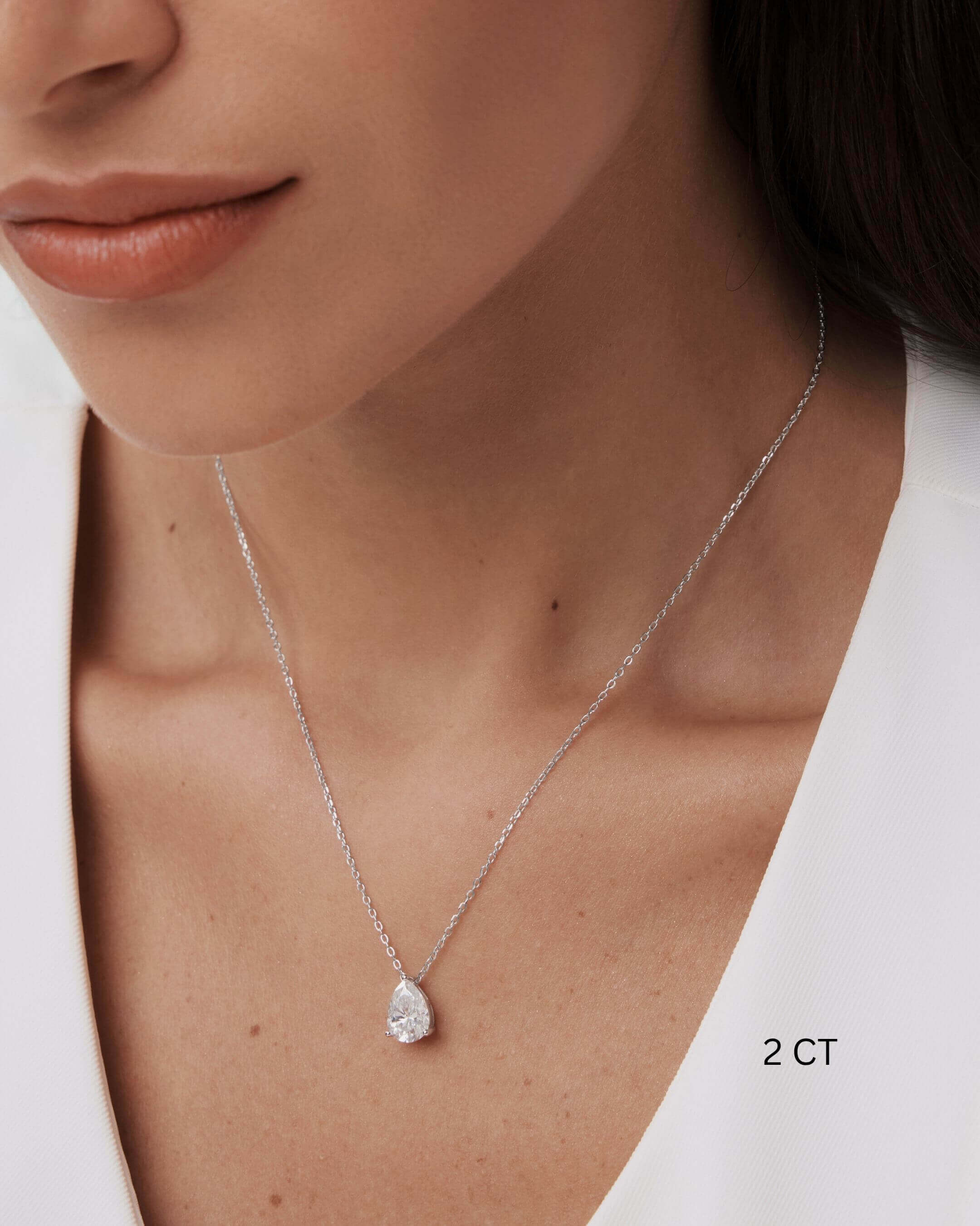 Pear Cut Moissanite Necklace