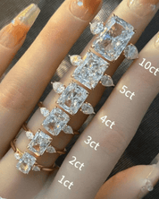 Three Stone Radiant Cut Moissanite Ring