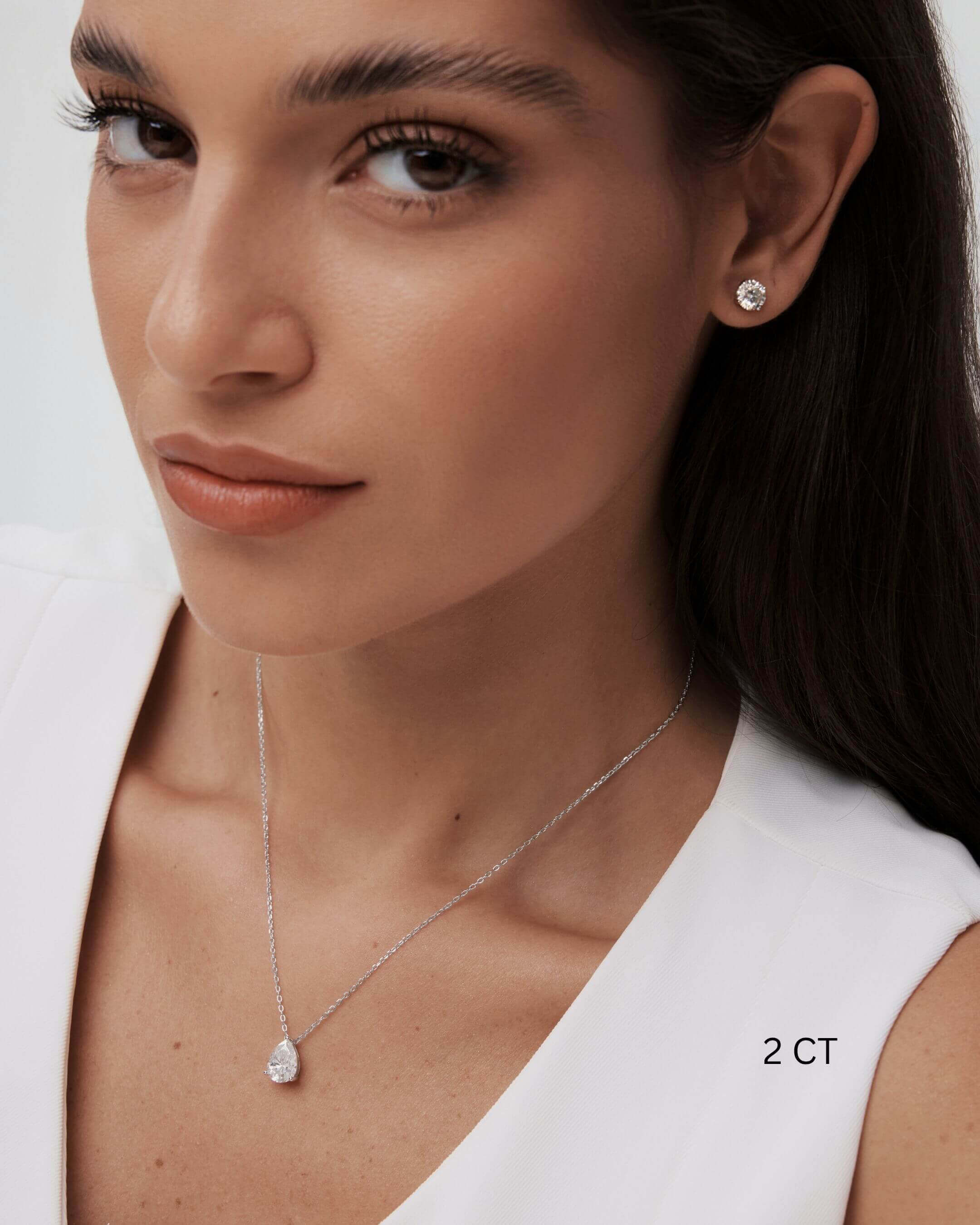 Pear Cut Moissanite Necklace