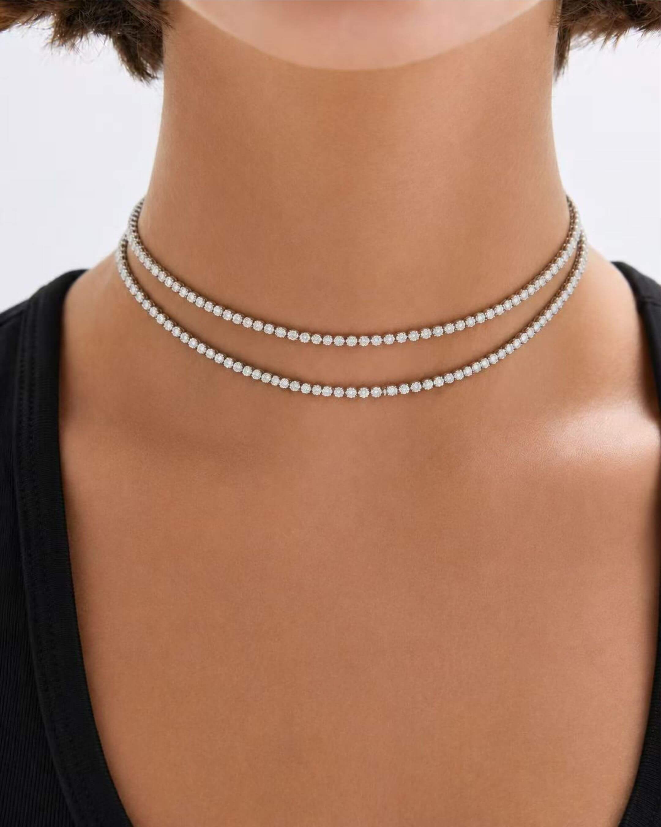 Multiway Moissanite Tennis Choker Necklace & Tennis Bracelet