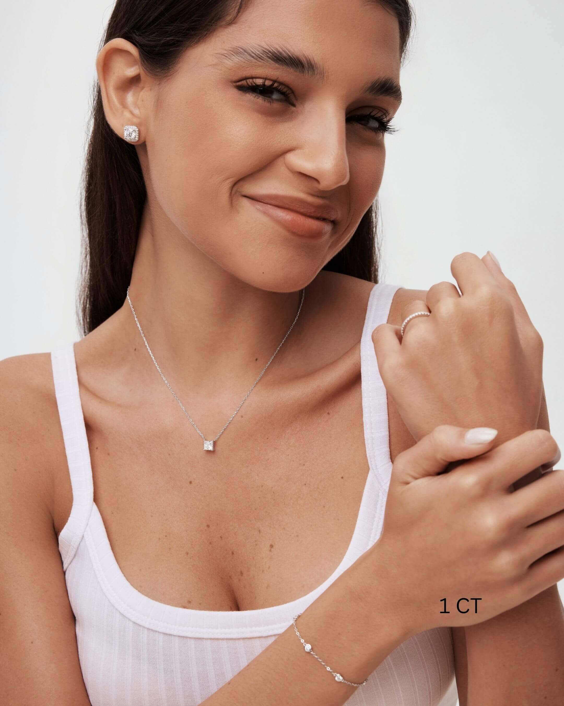 Princess Cut Moissanite Necklace