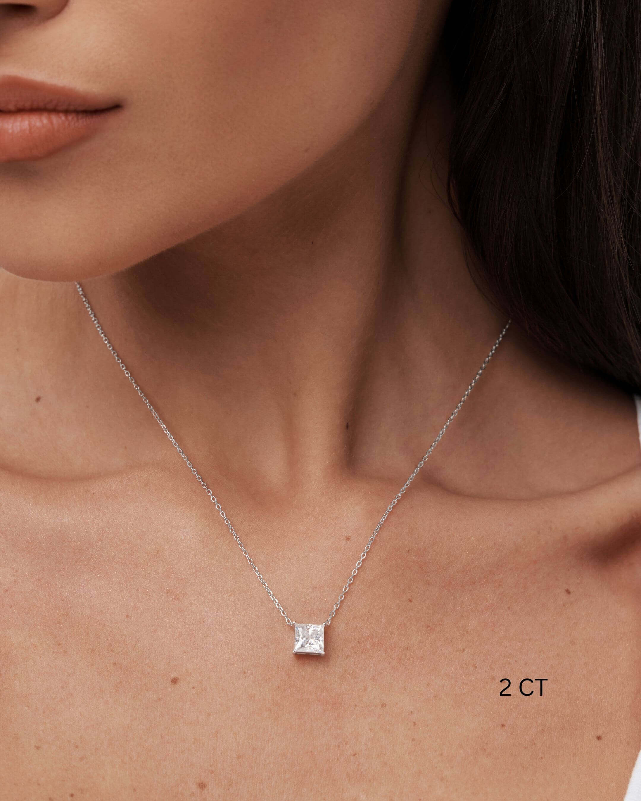 Princess Cut Moissanite Necklace