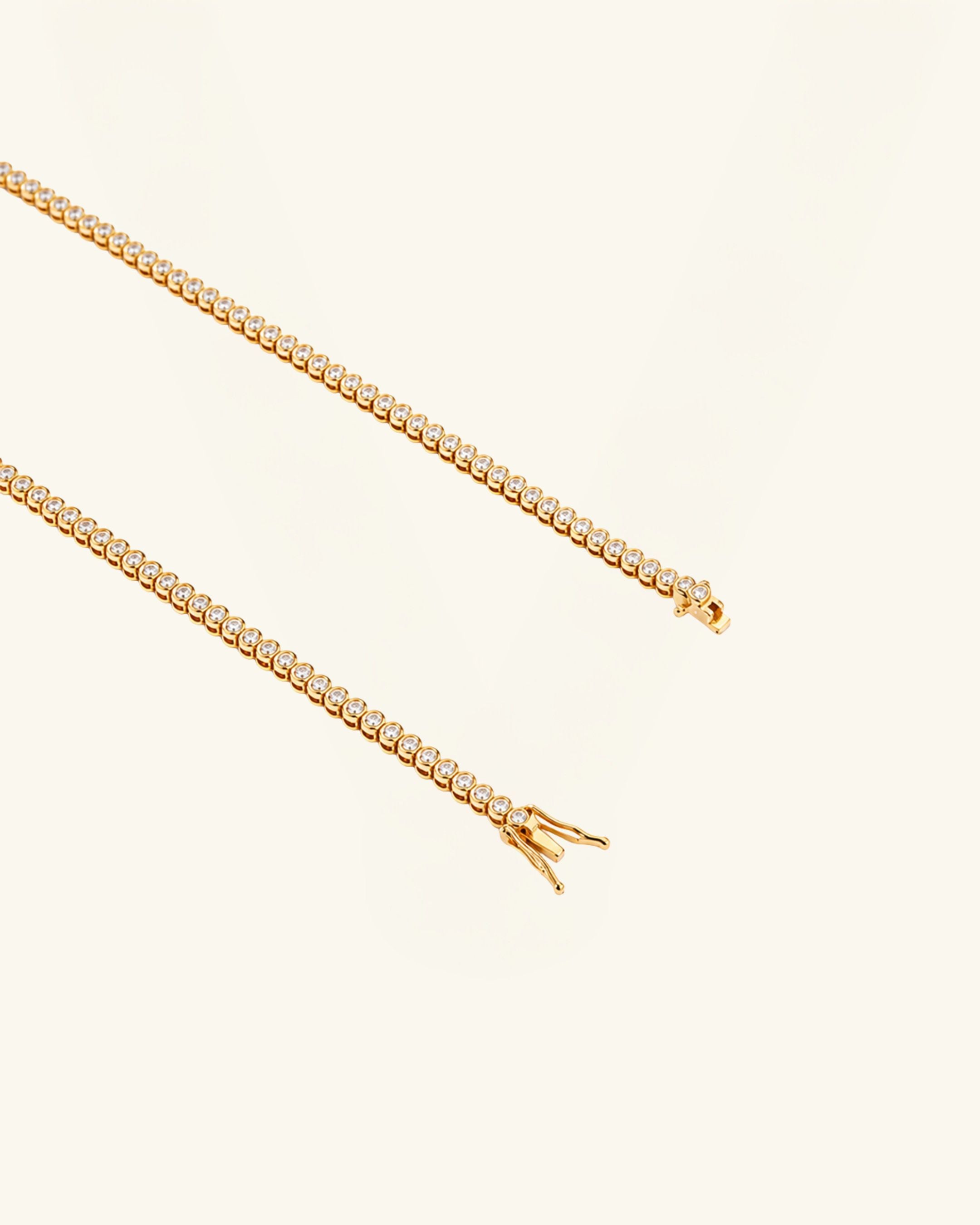Bezel Moissanite Tennis Necklace 3mm