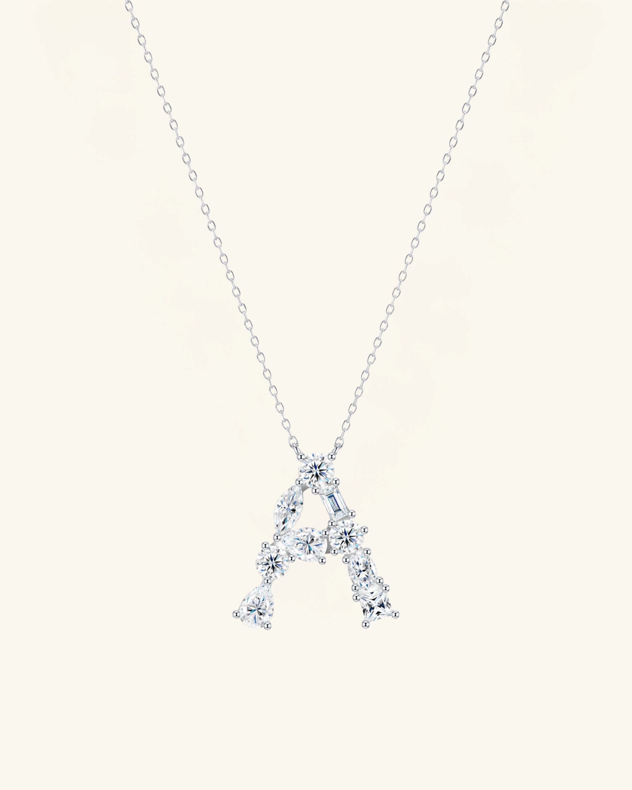 Mixed Shape Moissanite Letter Necklace