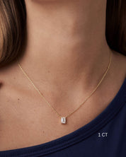 Emerald Cut Moissanite Necklace