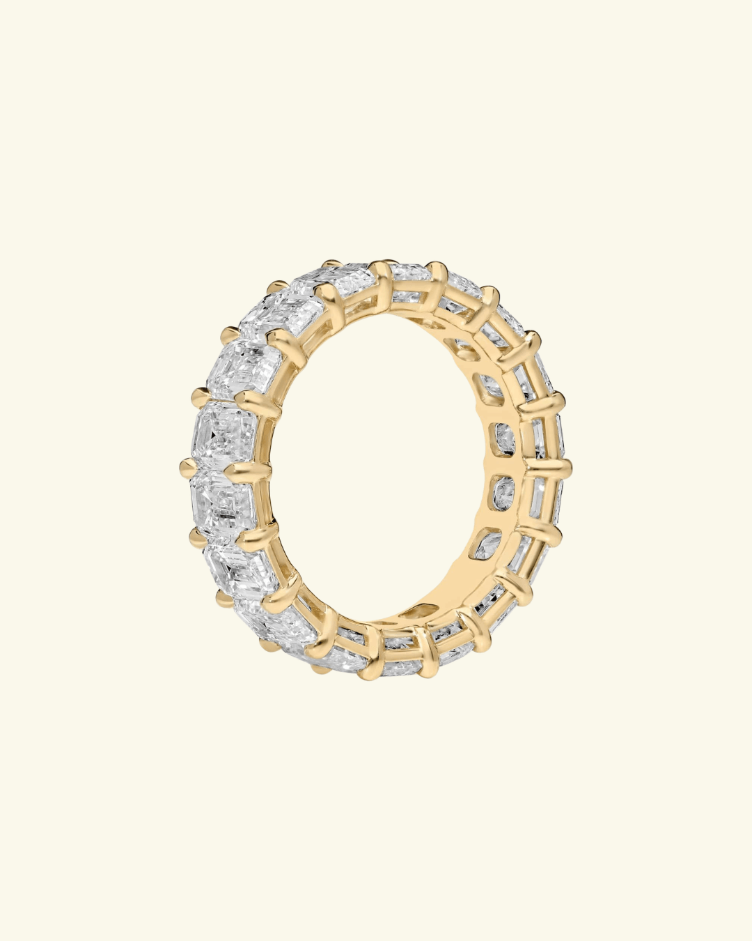 9ct Moissanite Emerald Cut Eternity Ring