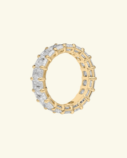 9ct Moissanite Emerald Cut Eternity Ring