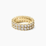 6 mm Wide Moissanite Double-Row Eternity Ring