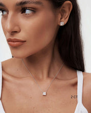Princess Cut Moissanite Necklace