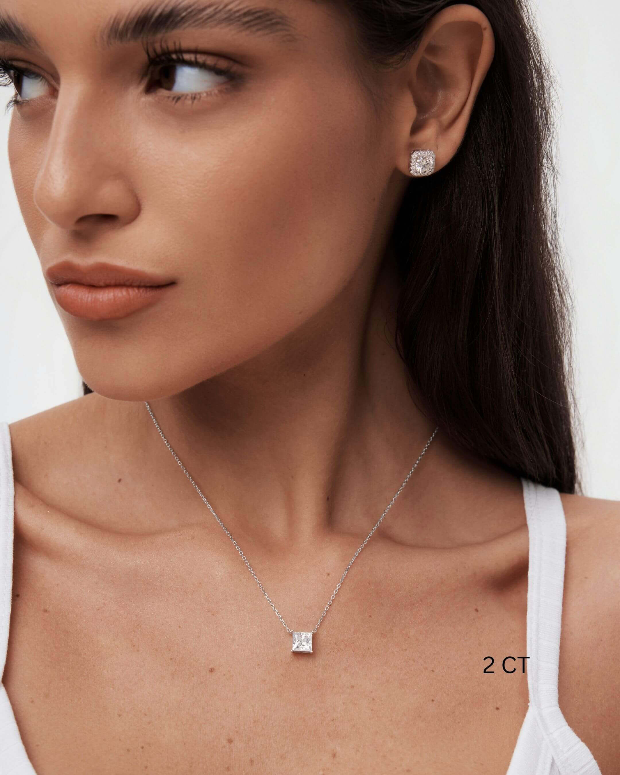 Princess Cut Moissanite Necklace